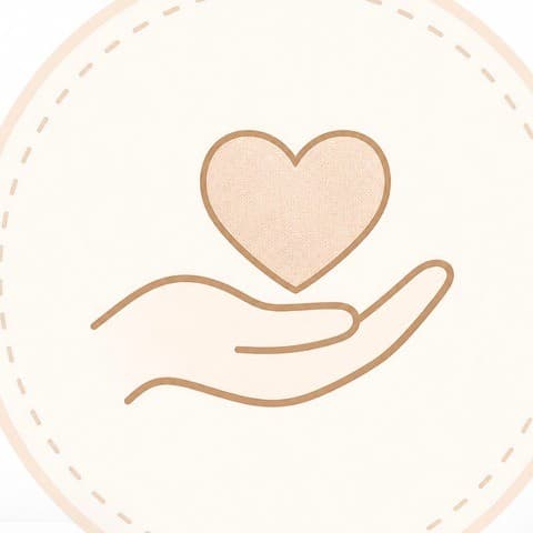 Icono de una mano sosteniendo un corazón