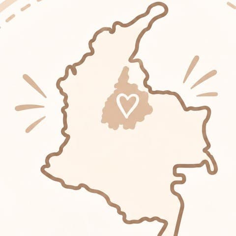 Icono del mapa de Colombia con un corazón